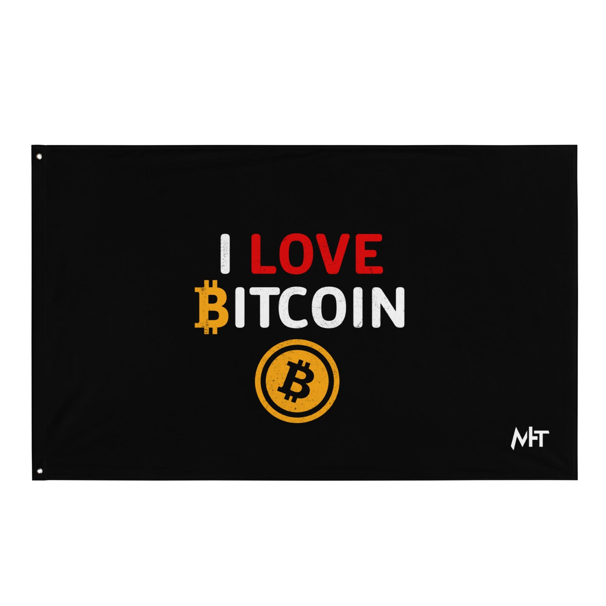 I Love Bitcoin - Flag by DarkByteGear
