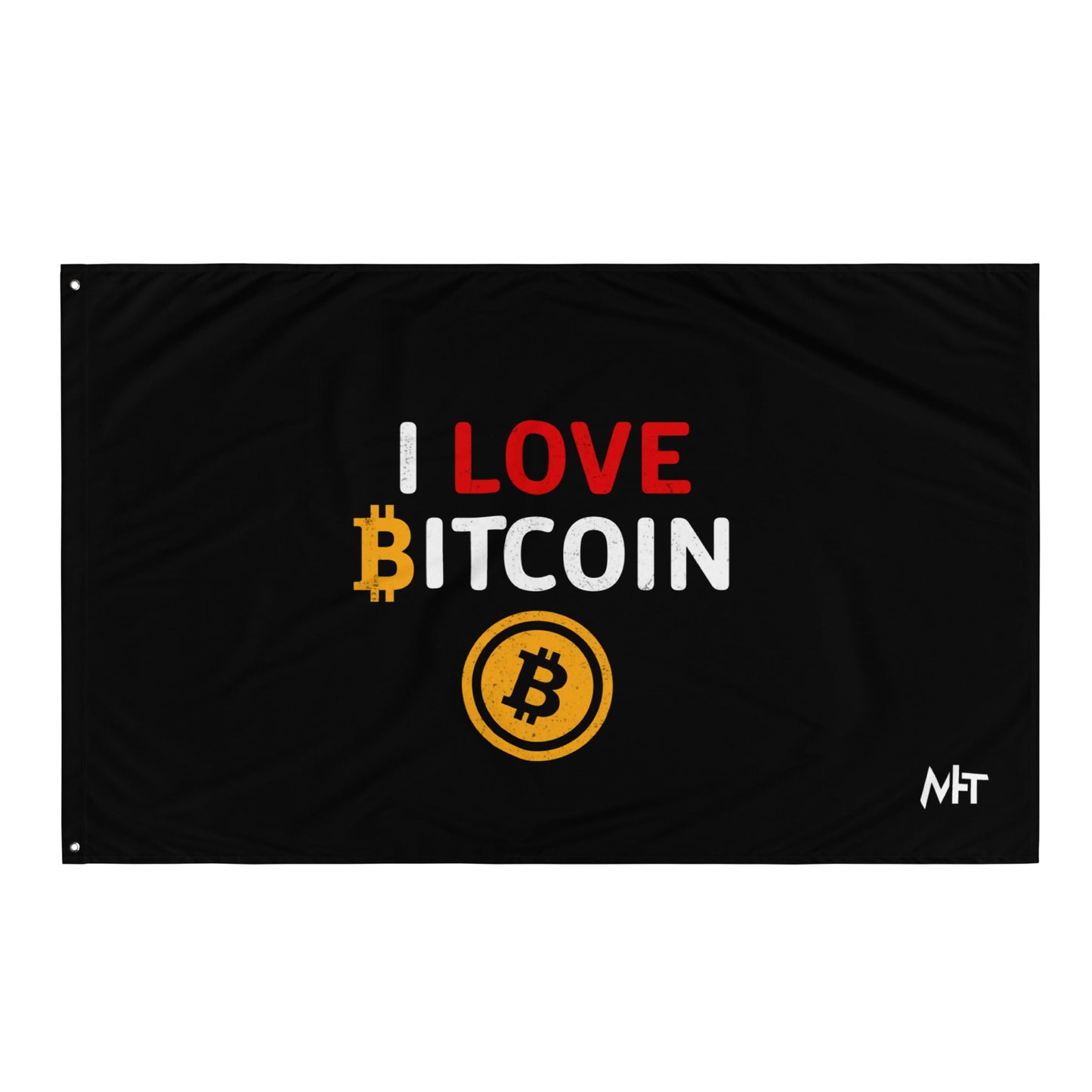 I Love Bitcoin - Flag by DarkByteGear