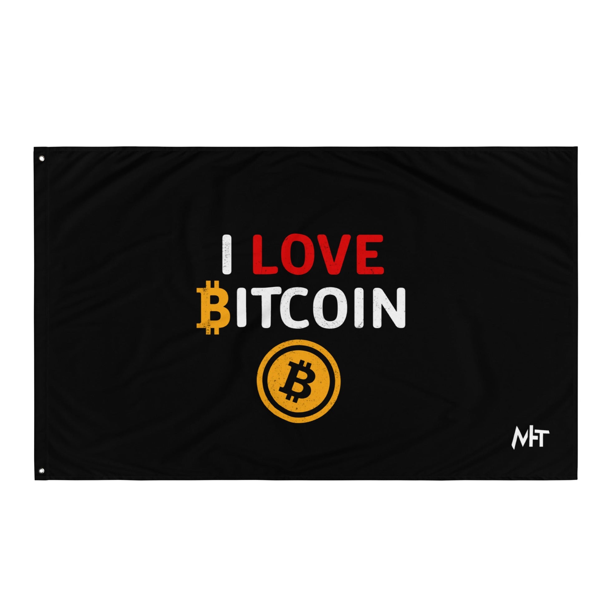 I Love Bitcoin - Flag by DarkByteGear