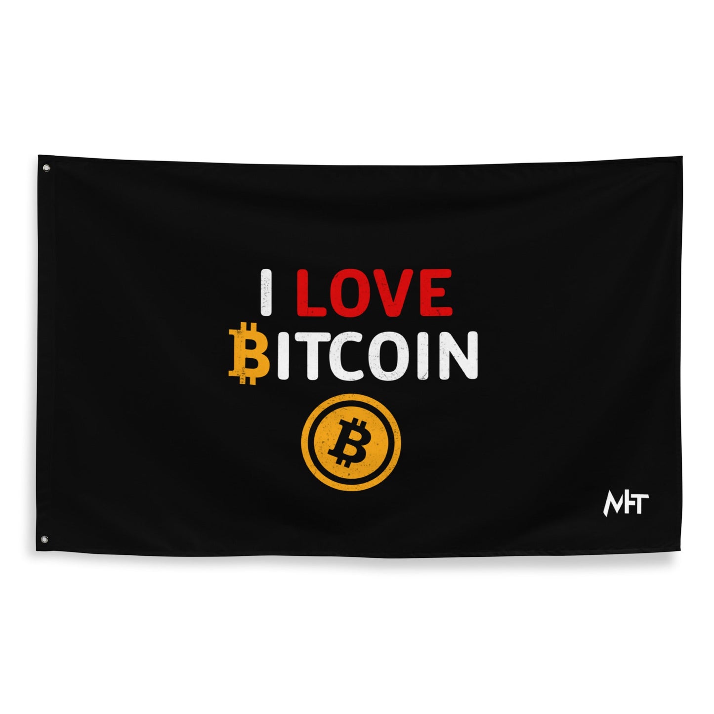 I Love Bitcoin - Flag by DarkByteGear