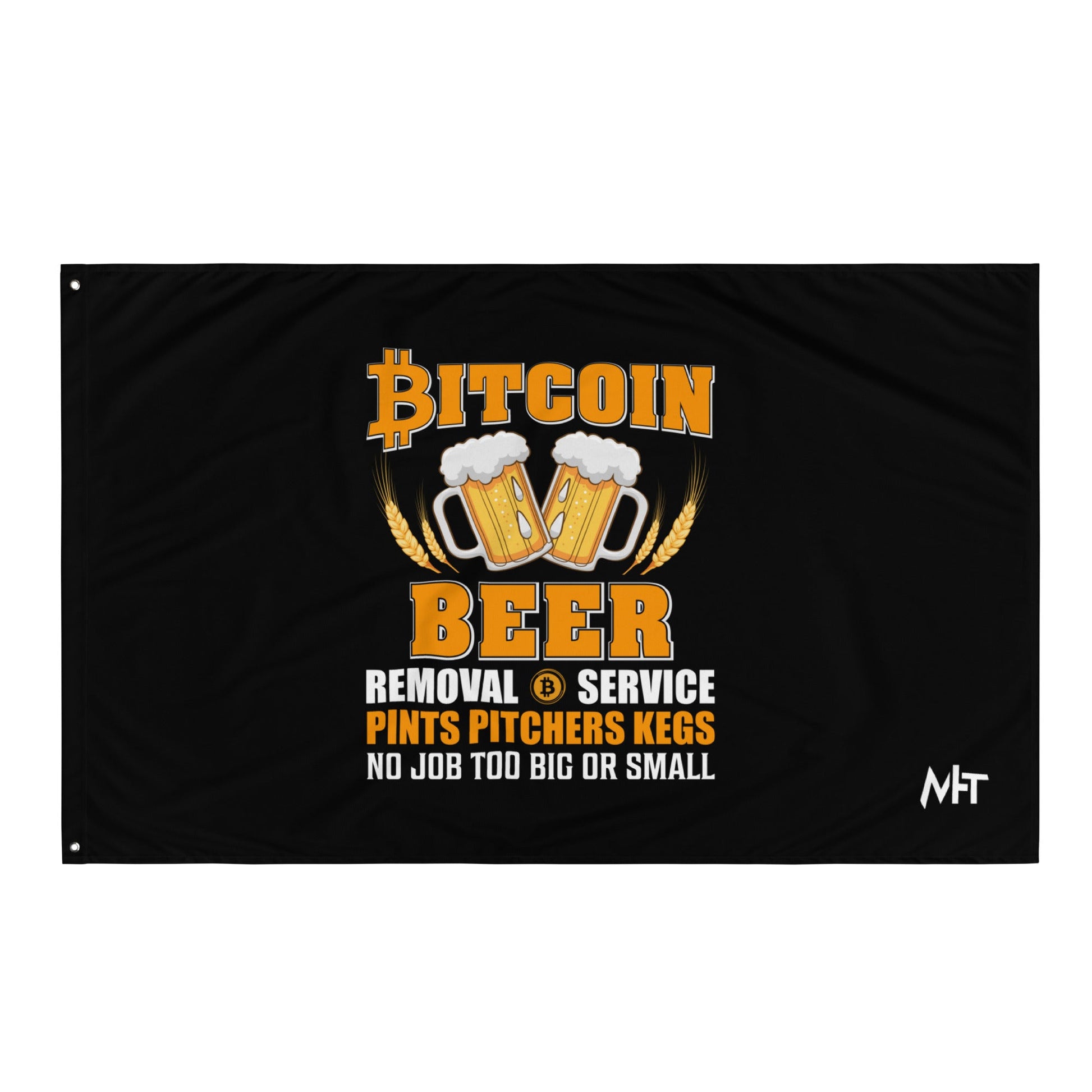Bitcoin Beer Removal Service - Flag by DarkByteGear