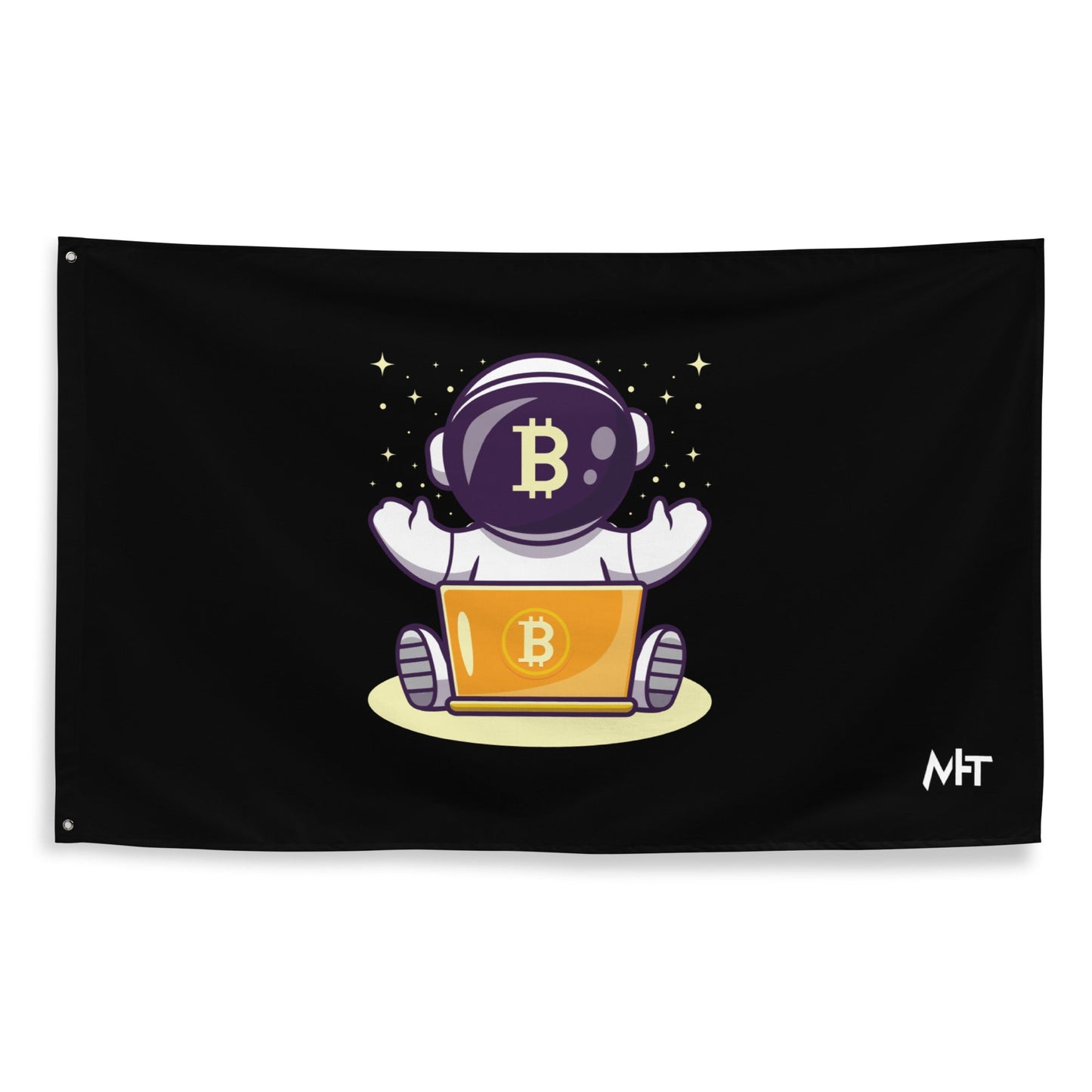 Bitcoin Astronaut - Flag by DarkByteGear