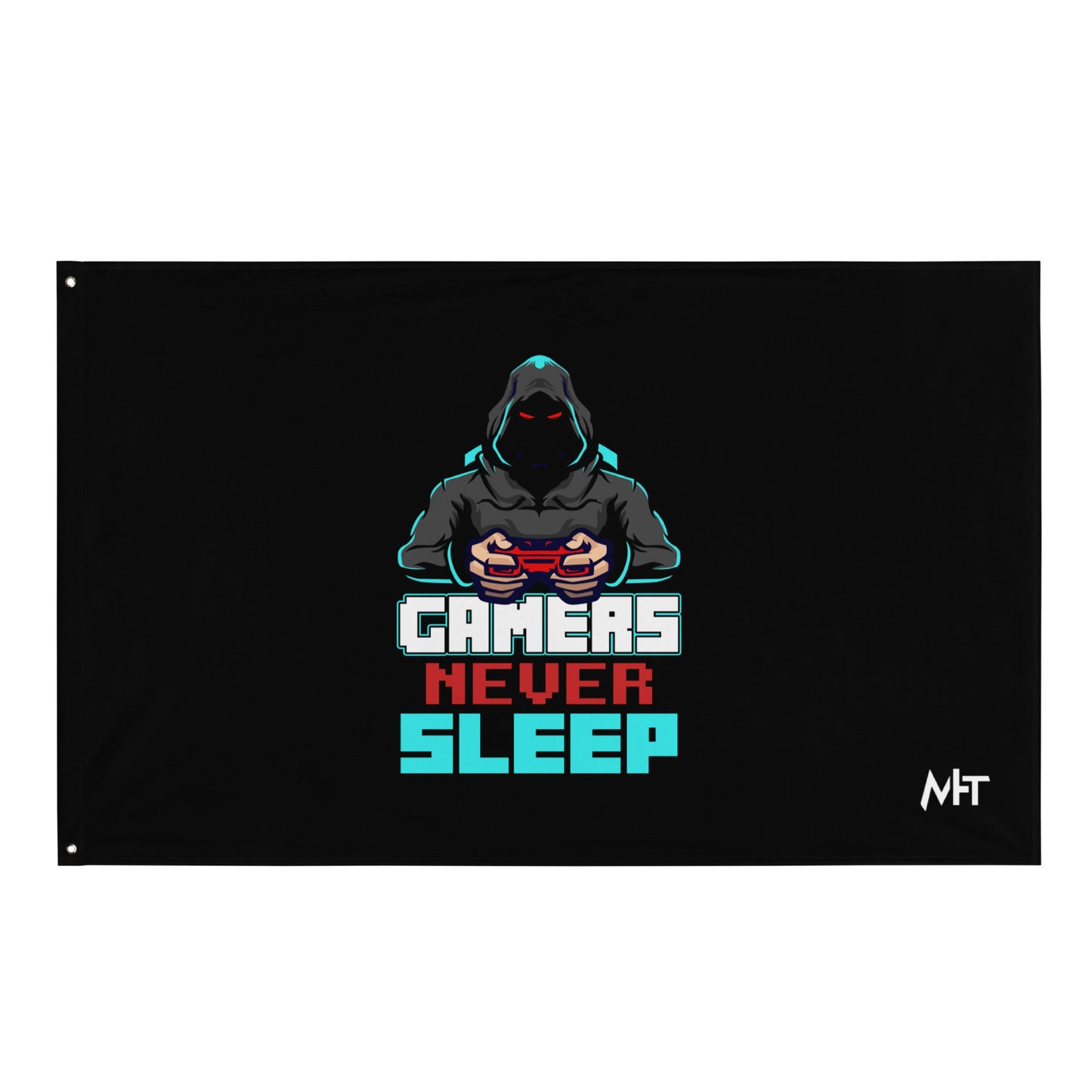 Gamers never Sleep V1 - Flag by DarkByteGear