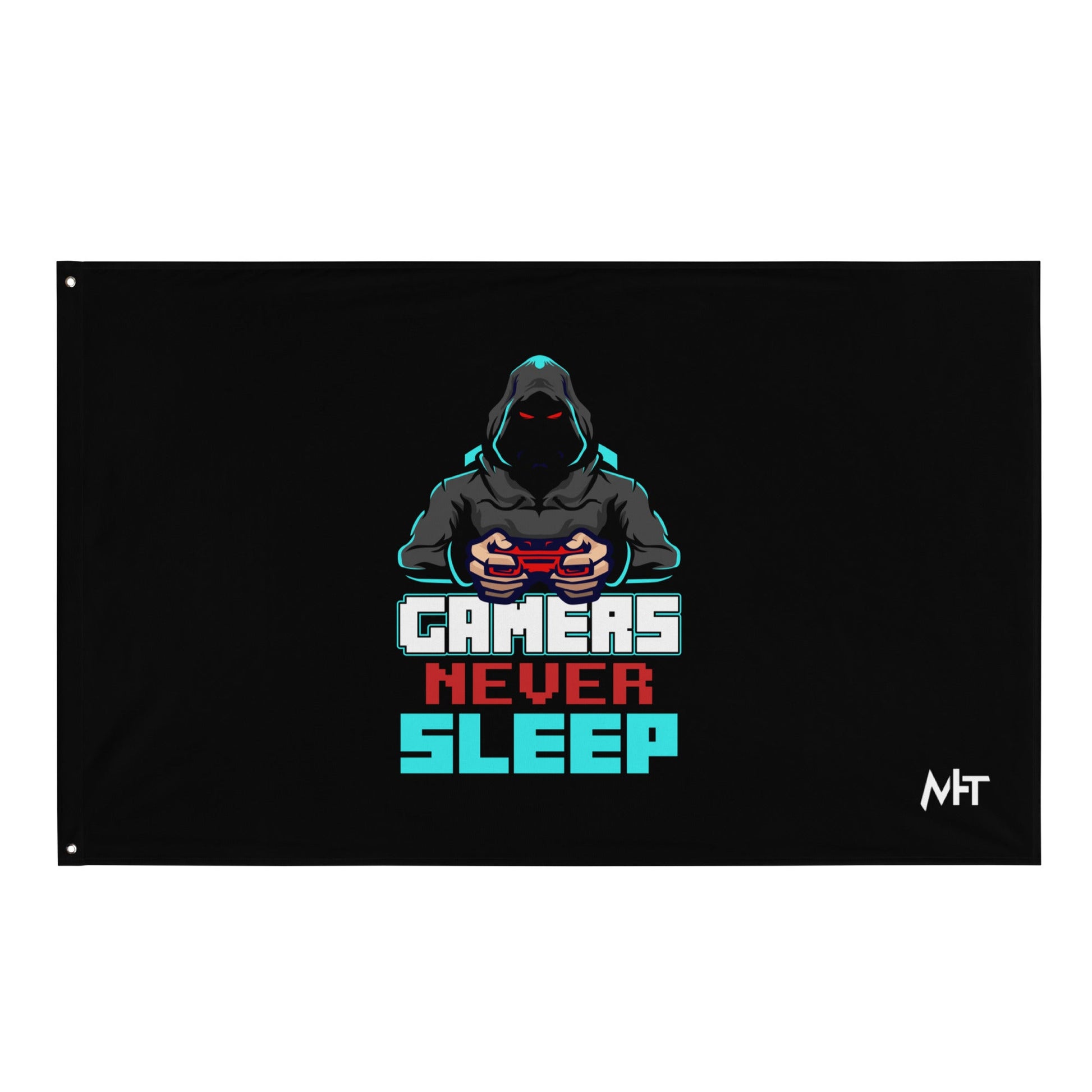 Gamers never Sleep V1 - Flag by DarkByteGear