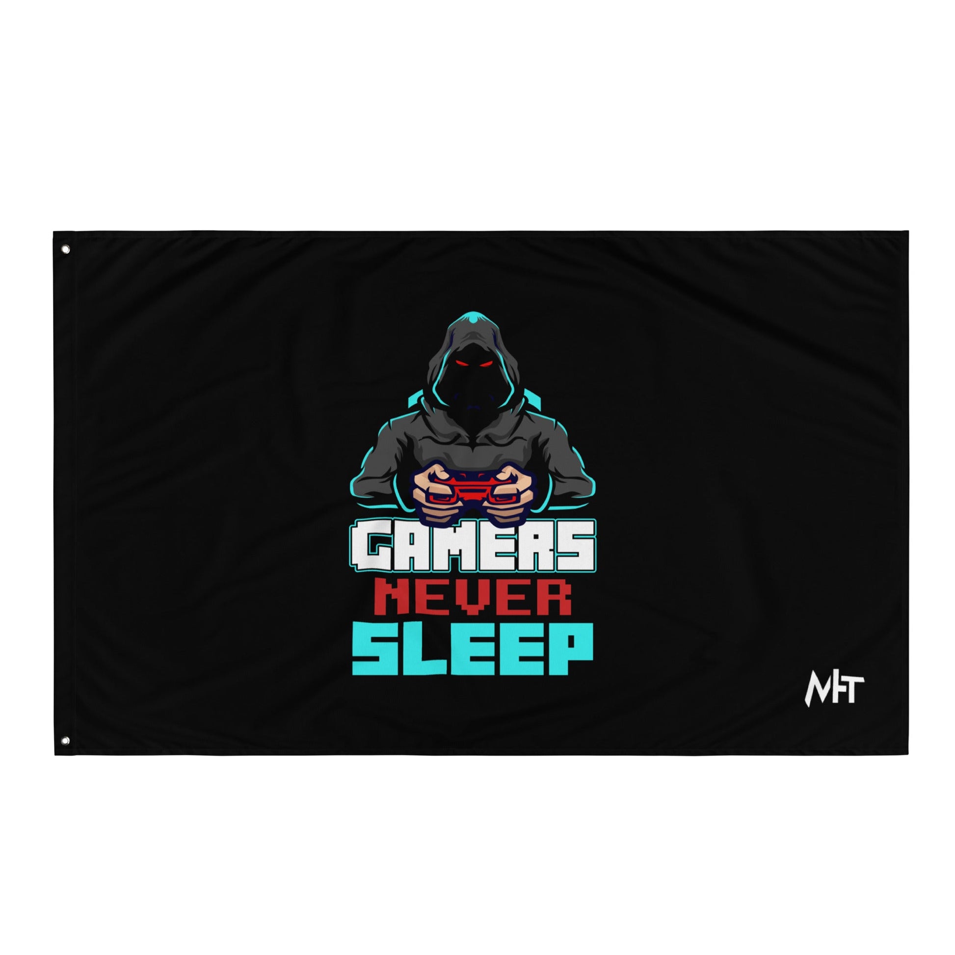 Gamers never Sleep V1 - Flag by DarkByteGear
