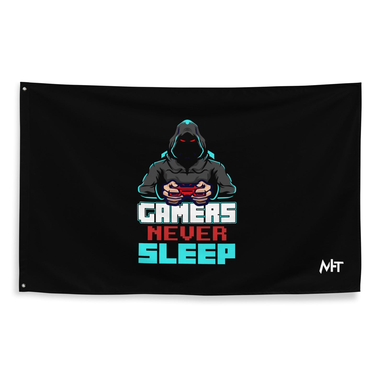 Gamers never Sleep V1 - Flag by DarkByteGear