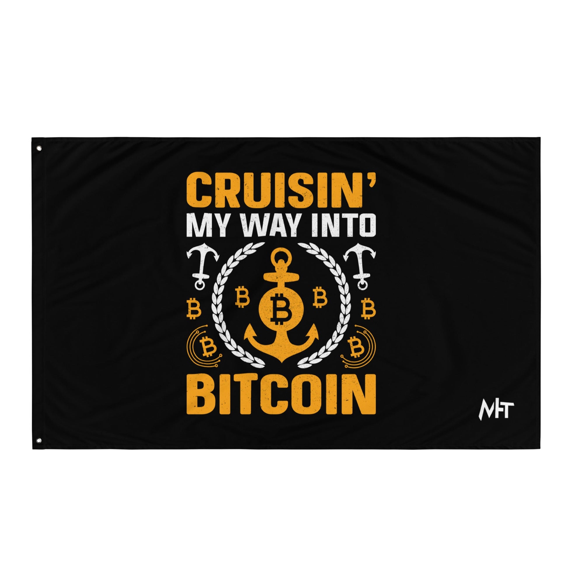 Cruising My Way into Bitcoin - Flag by DarkByteGear