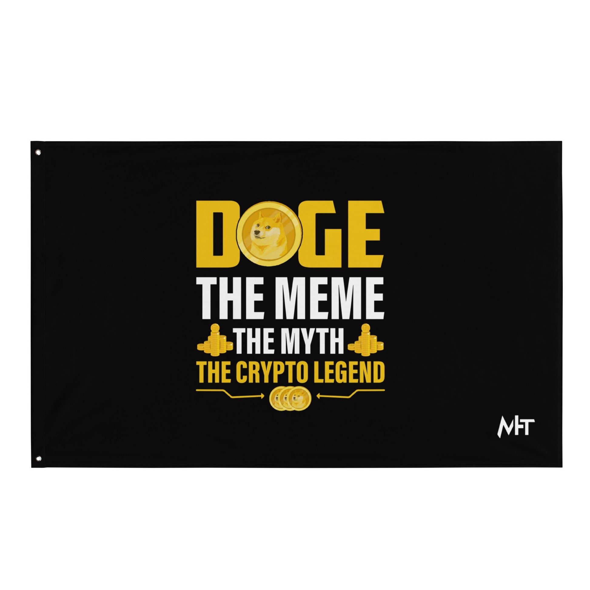 Doge the Meme, the Myth, the Crypto Legend - Flag by DarkByteGear
