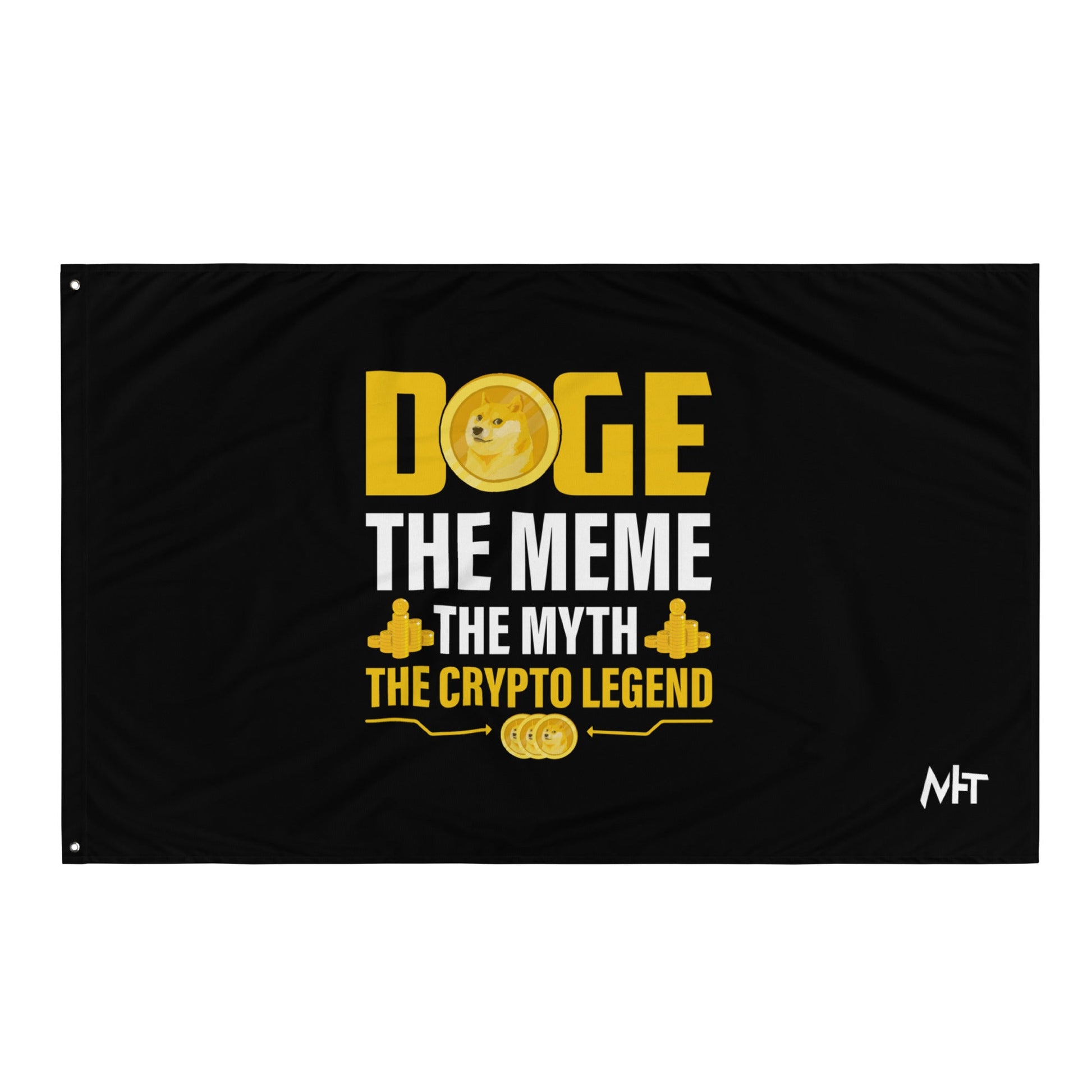 Doge the Meme, the Myth, the Crypto Legend - Flag by DarkByteGear