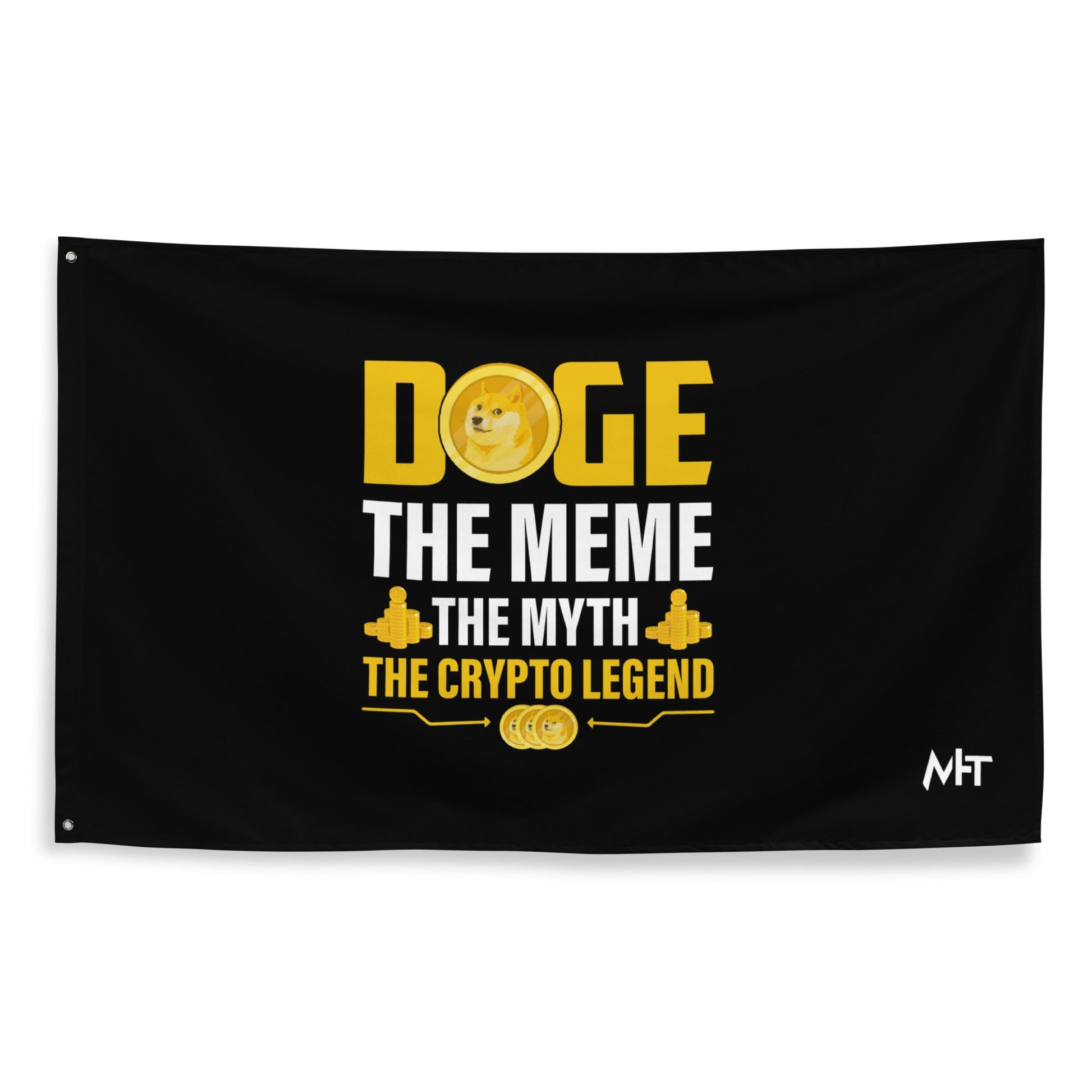 Doge the Meme, the Myth, the Crypto Legend - Flag by DarkByteGear