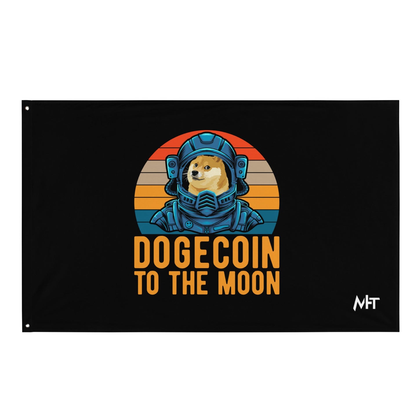 Doge Coin to the Moon - Flag by DarkByteGear