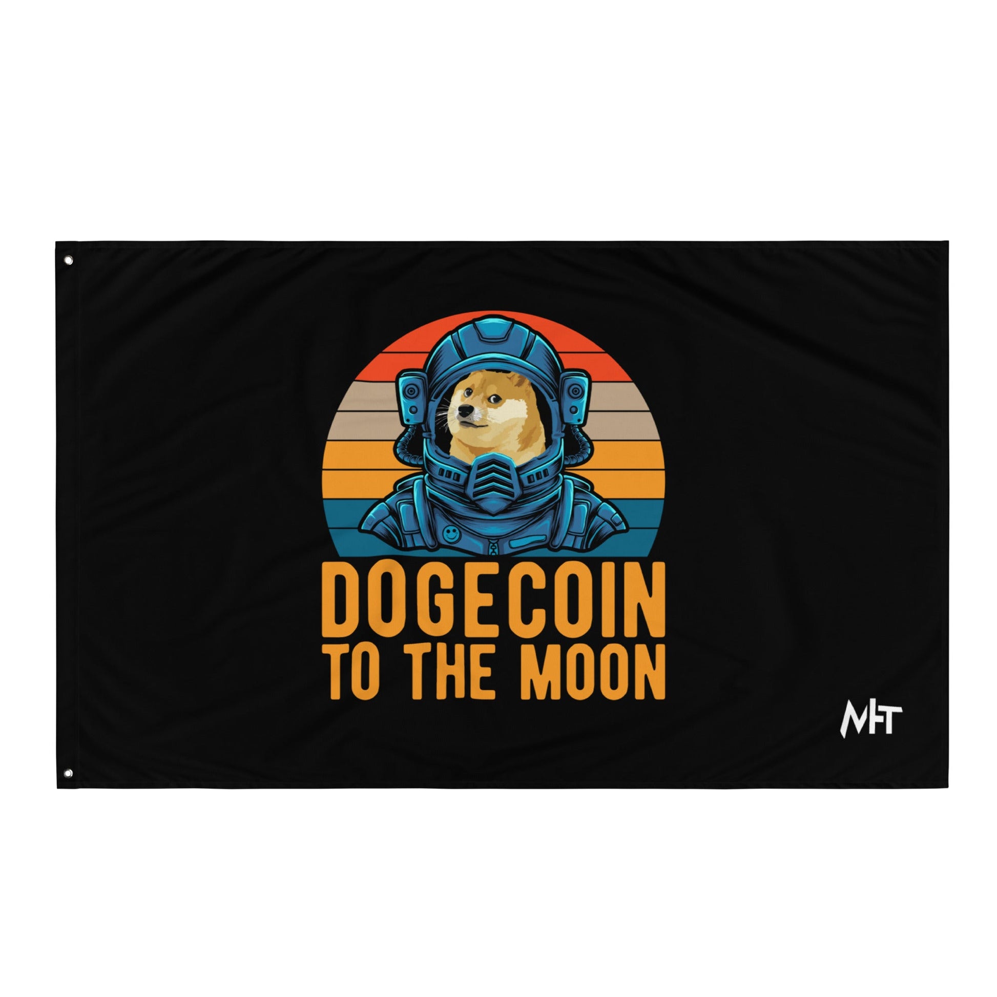 Doge Coin to the Moon - Flag by DarkByteGear