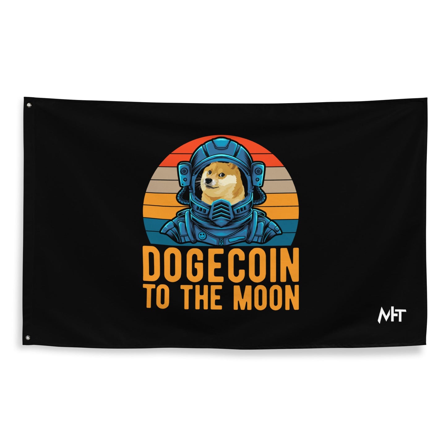 Doge Coin to the Moon - Flag by DarkByteGear