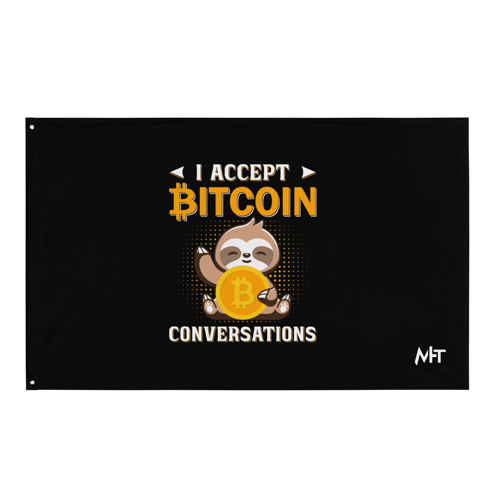 I accept Bitcoin Conversations - Flag by DarkByteGear