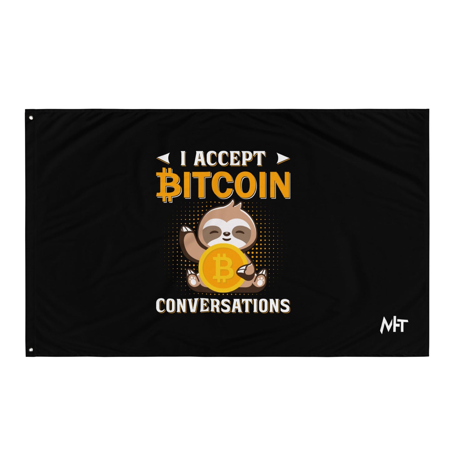 I accept Bitcoin Conversations - Flag by DarkByteGear