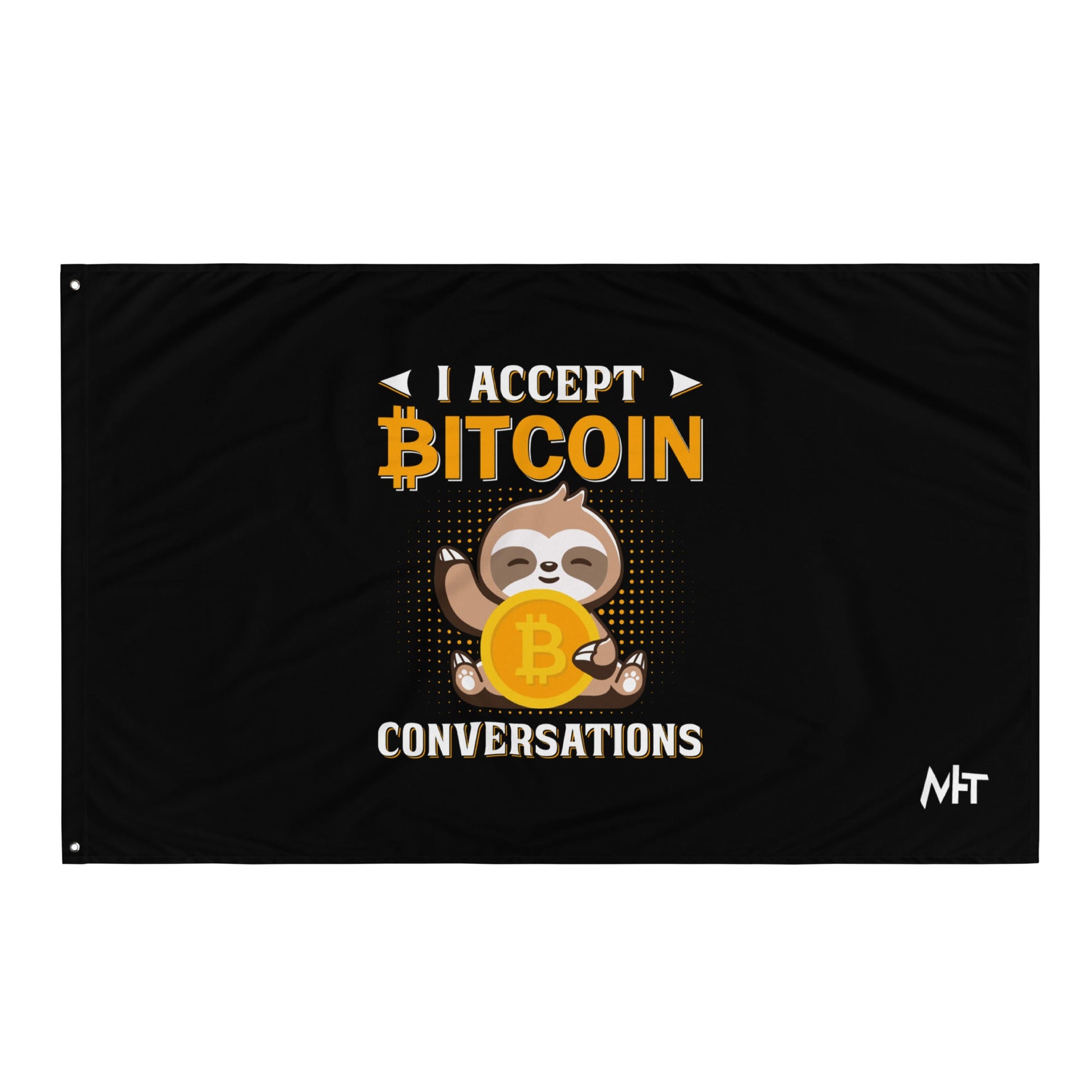 I accept Bitcoin Conversations - Flag by DarkByteGear