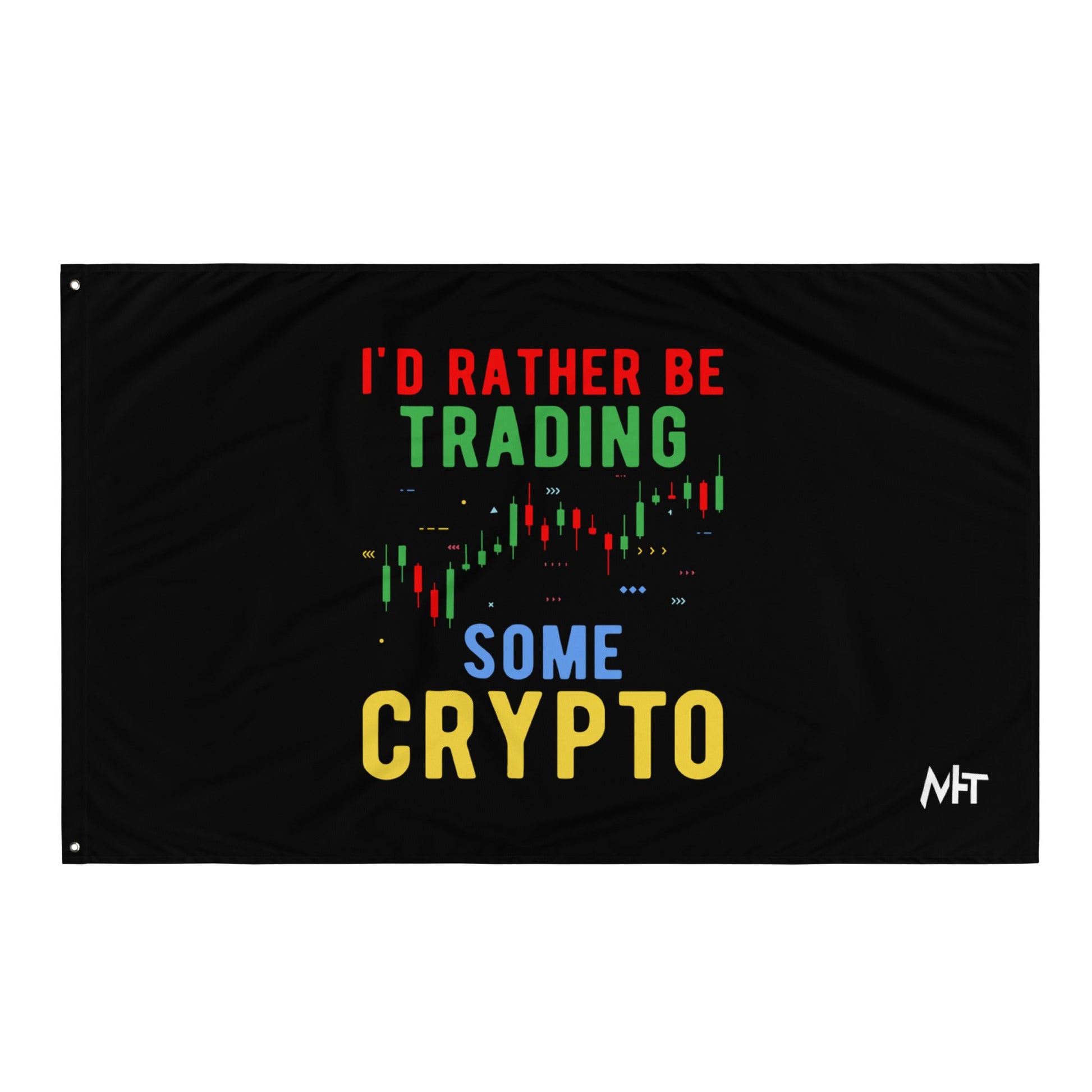 I'd rather be trading some Crypto - Flag by DarkByteGear