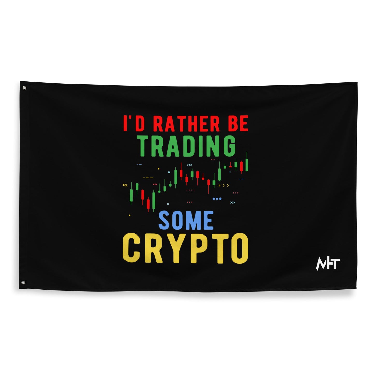 I'd rather be trading some Crypto - Flag by DarkByteGear