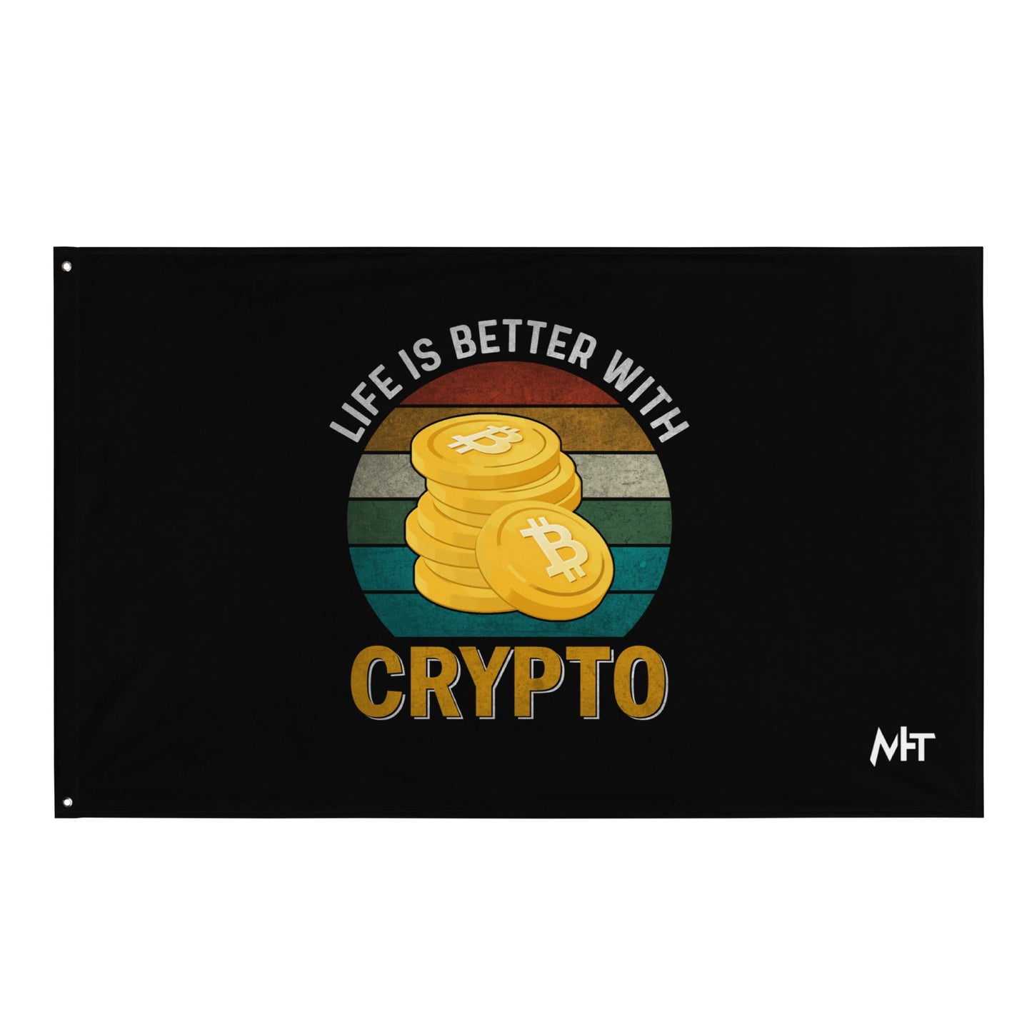 Life is Better with Bitcoin - Flag by DarkByteGear