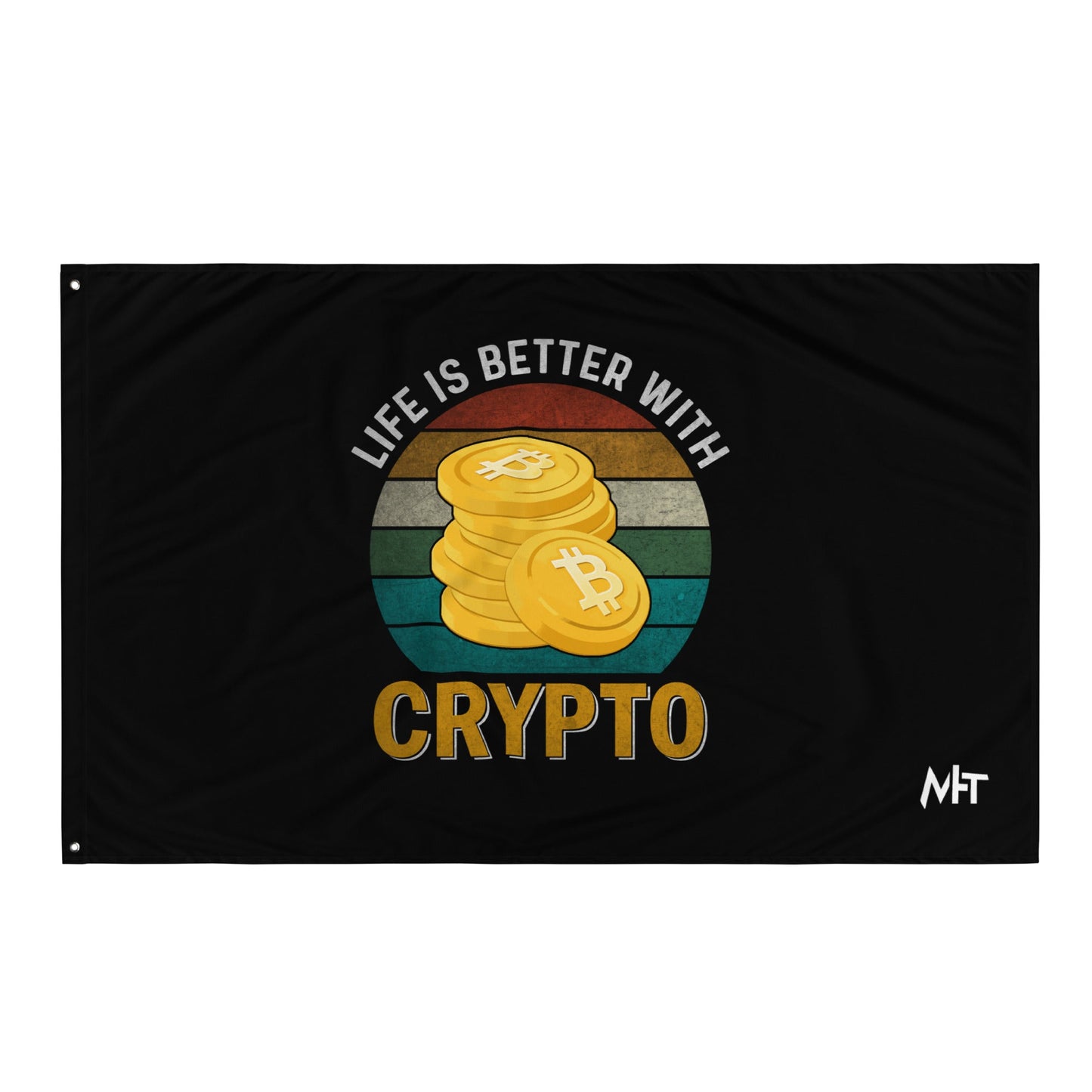 Life is Better with Bitcoin - Flag by DarkByteGear
