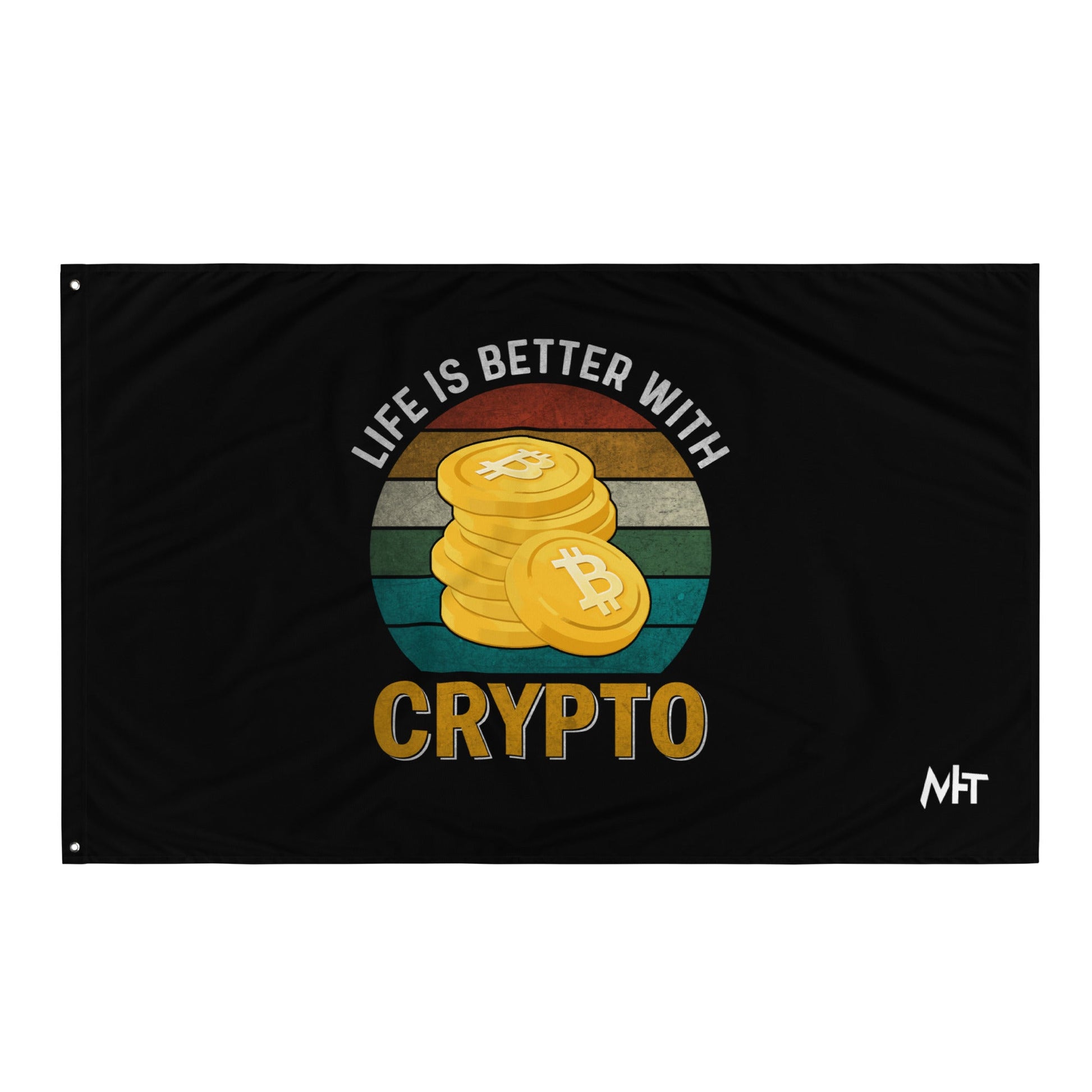 Life is Better with Bitcoin - Flag by DarkByteGear