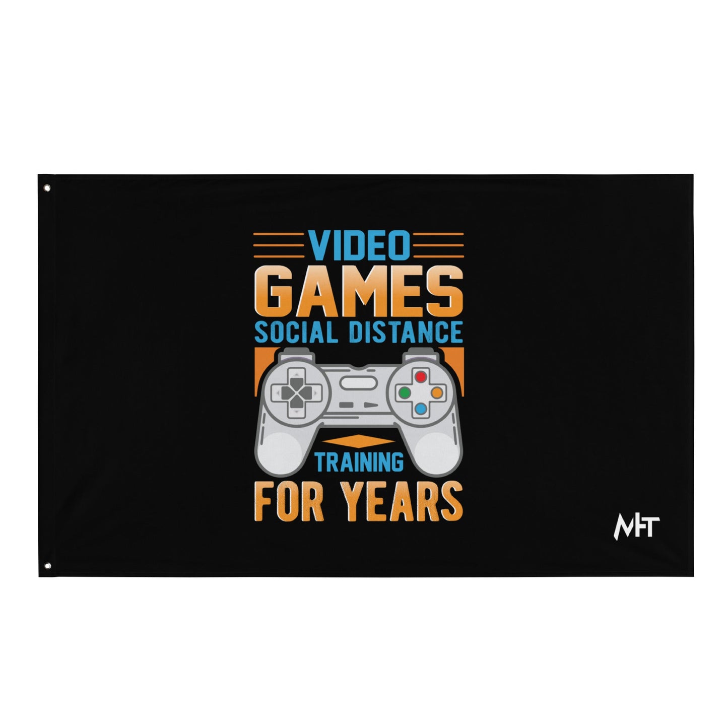 Video Games Social Distance Training for years ( Orange ) - Flag by DarkByteGear