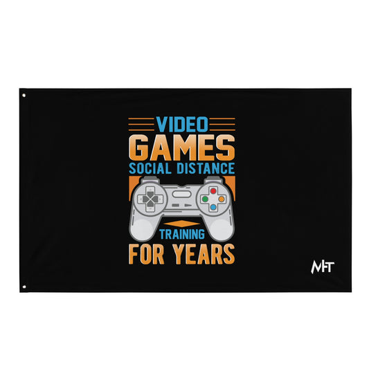 Video Games Social Distance Training for years ( Orange ) - Flag by DarkByteGear