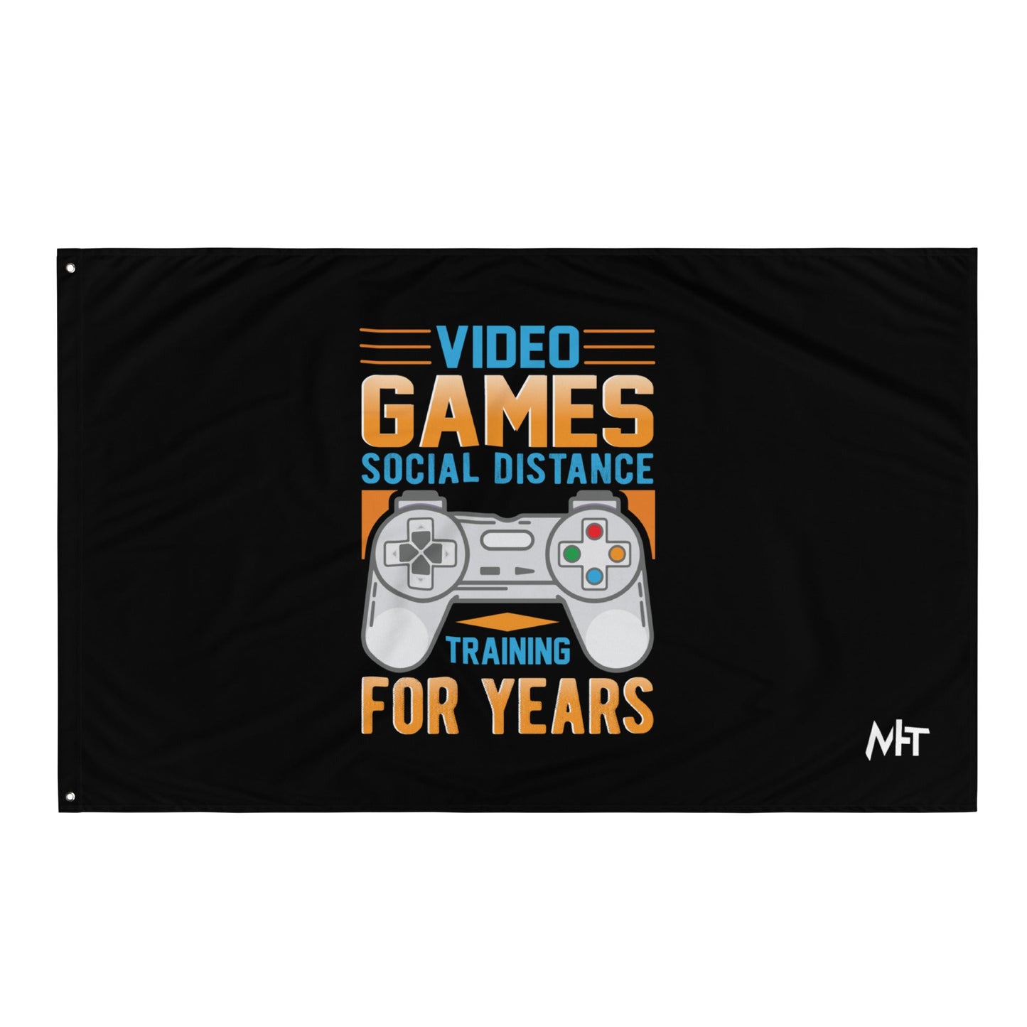Video Games Social Distance Training for years ( Orange ) - Flag by DarkByteGear