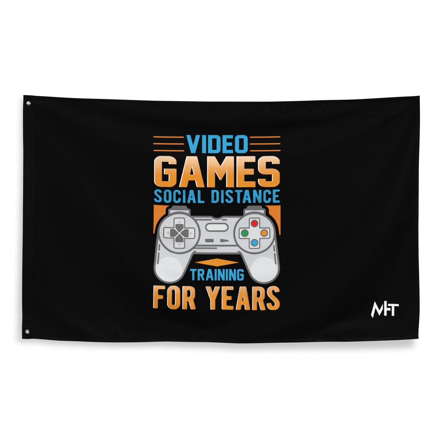 Video Games Social Distance Training for years ( Orange ) - Flag by DarkByteGear