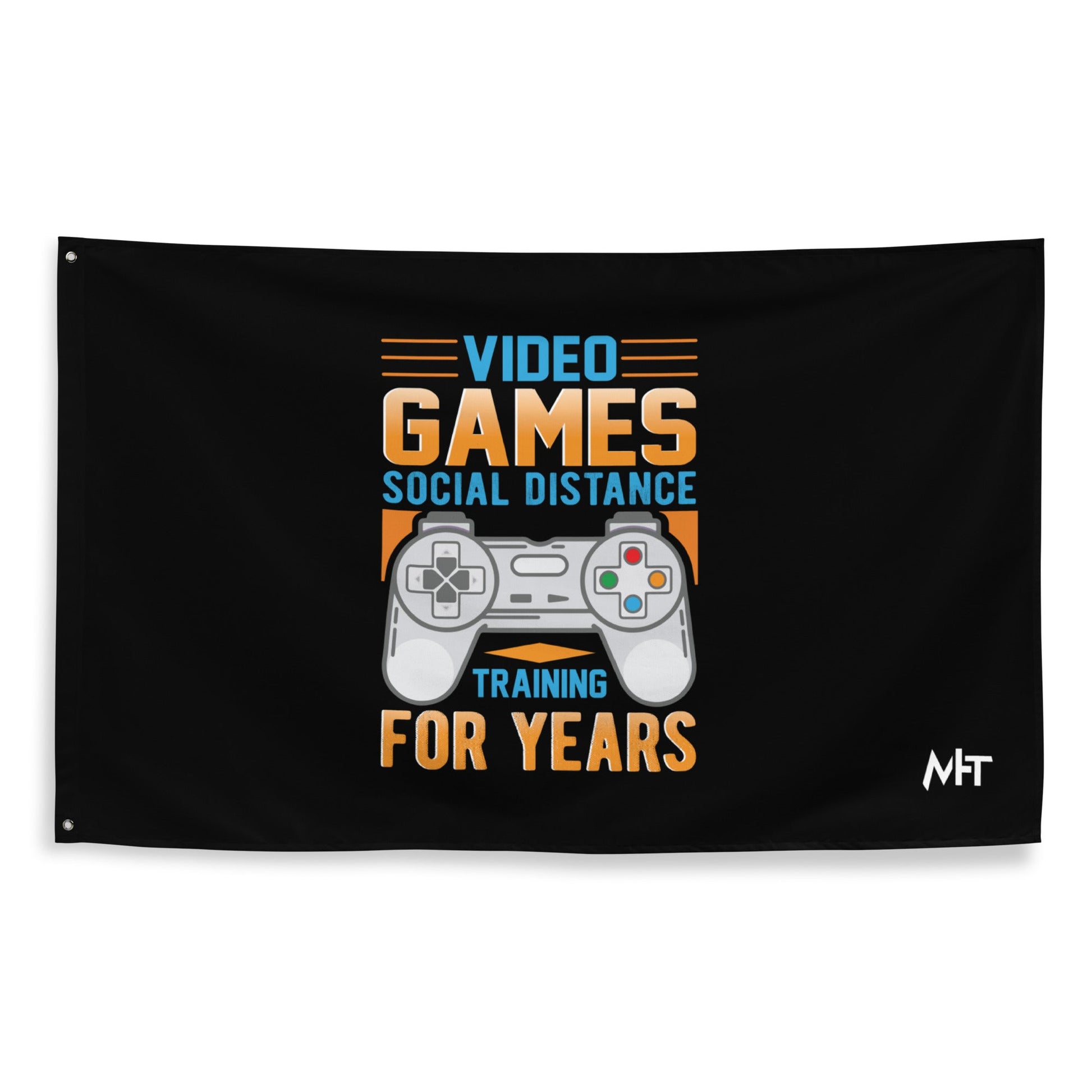 Video Games Social Distance Training for years ( Orange ) - Flag by DarkByteGear