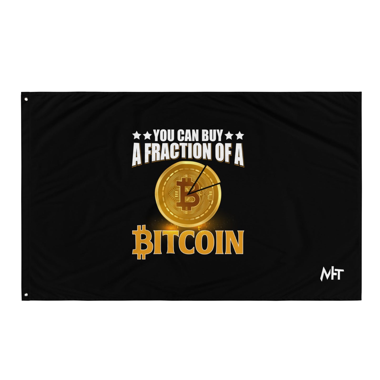 You can Buy a Fraction of a Bitcoin - Flag by DarkByteGear