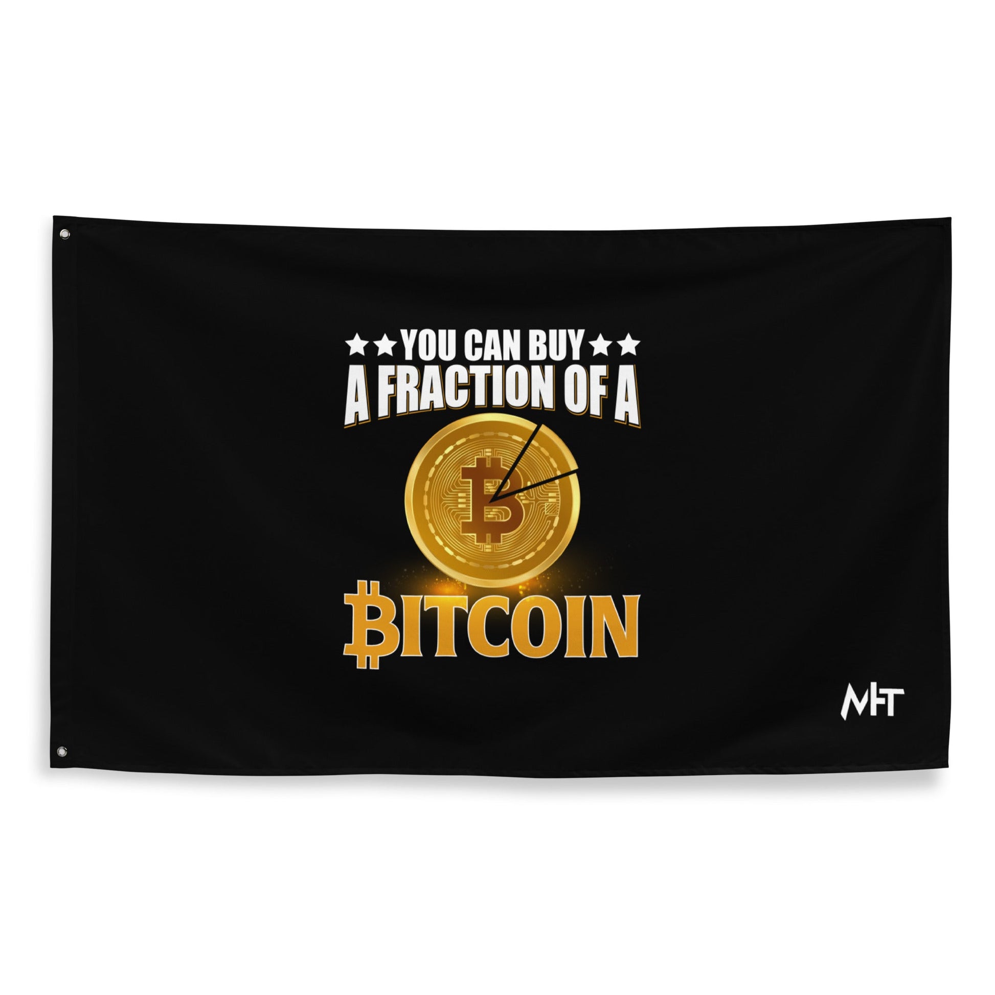 You can Buy a Fraction of a Bitcoin - Flag by DarkByteGear