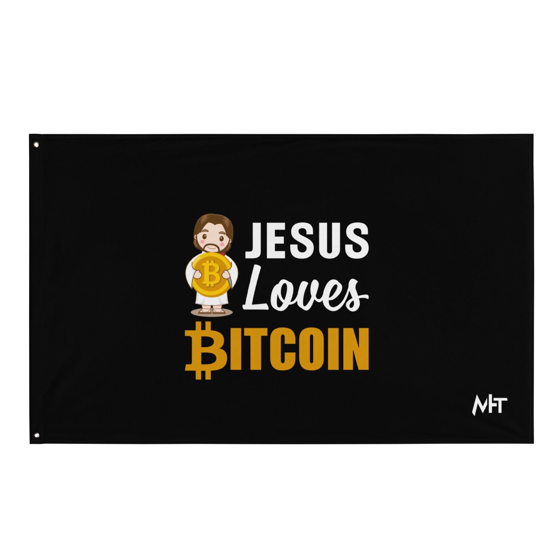 Jesus loves Bitcoin - Flag by DarkByteGear