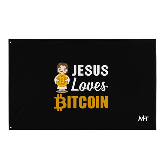 Jesus loves Bitcoin - Flag by DarkByteGear