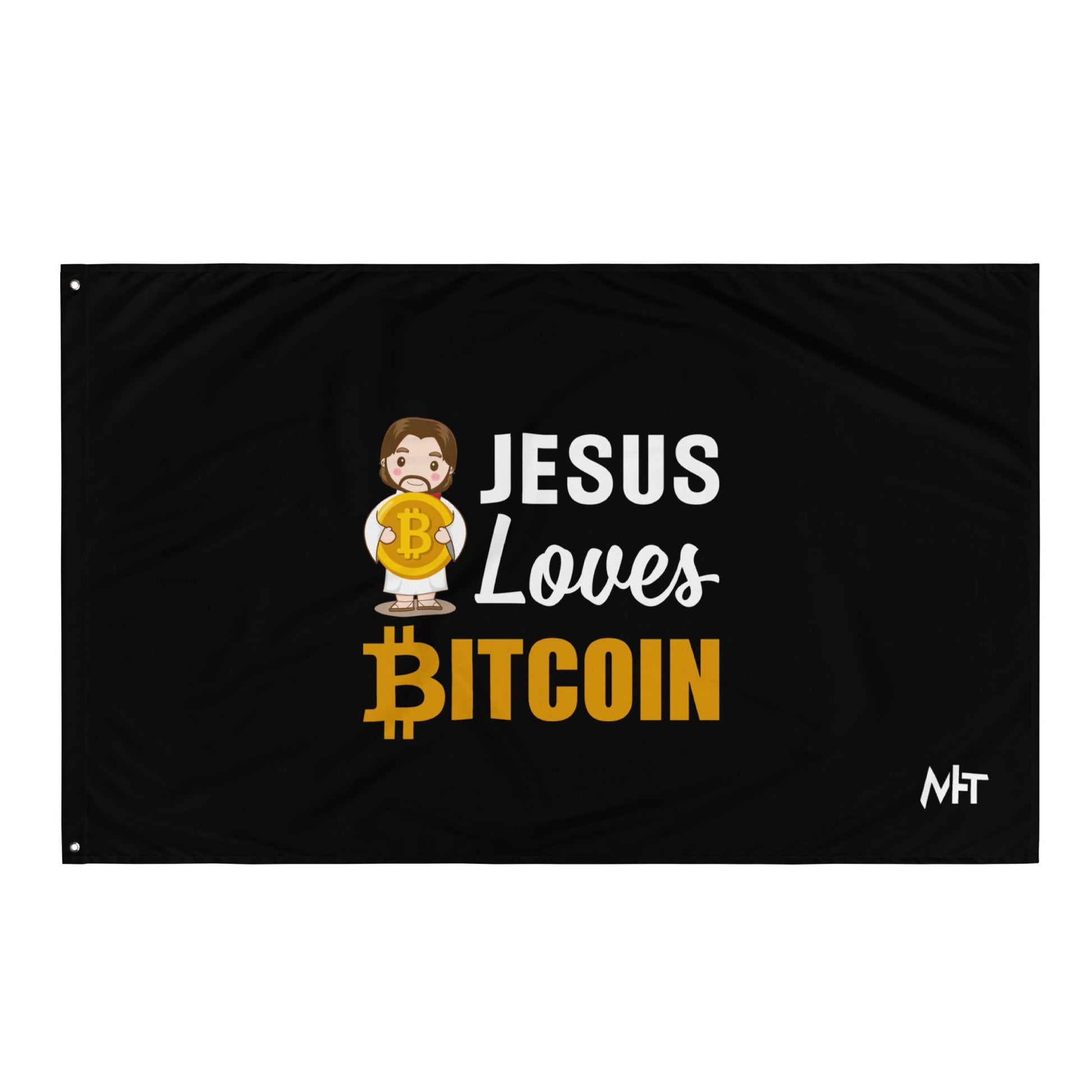 Jesus loves Bitcoin - Flag by DarkByteGear