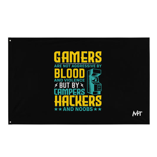 Gamers are not Aggressive by Blood and Violence ( rasel ) - Flag by DarkByteGear