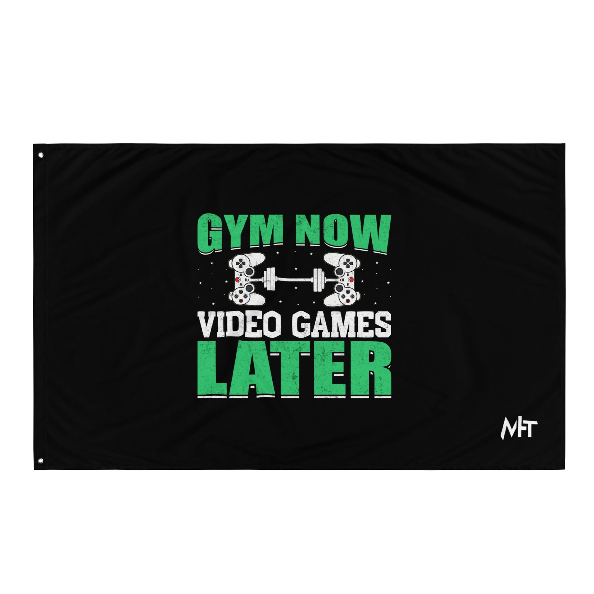 Gym now, Video Games Later - Flag by DarkByteGear
