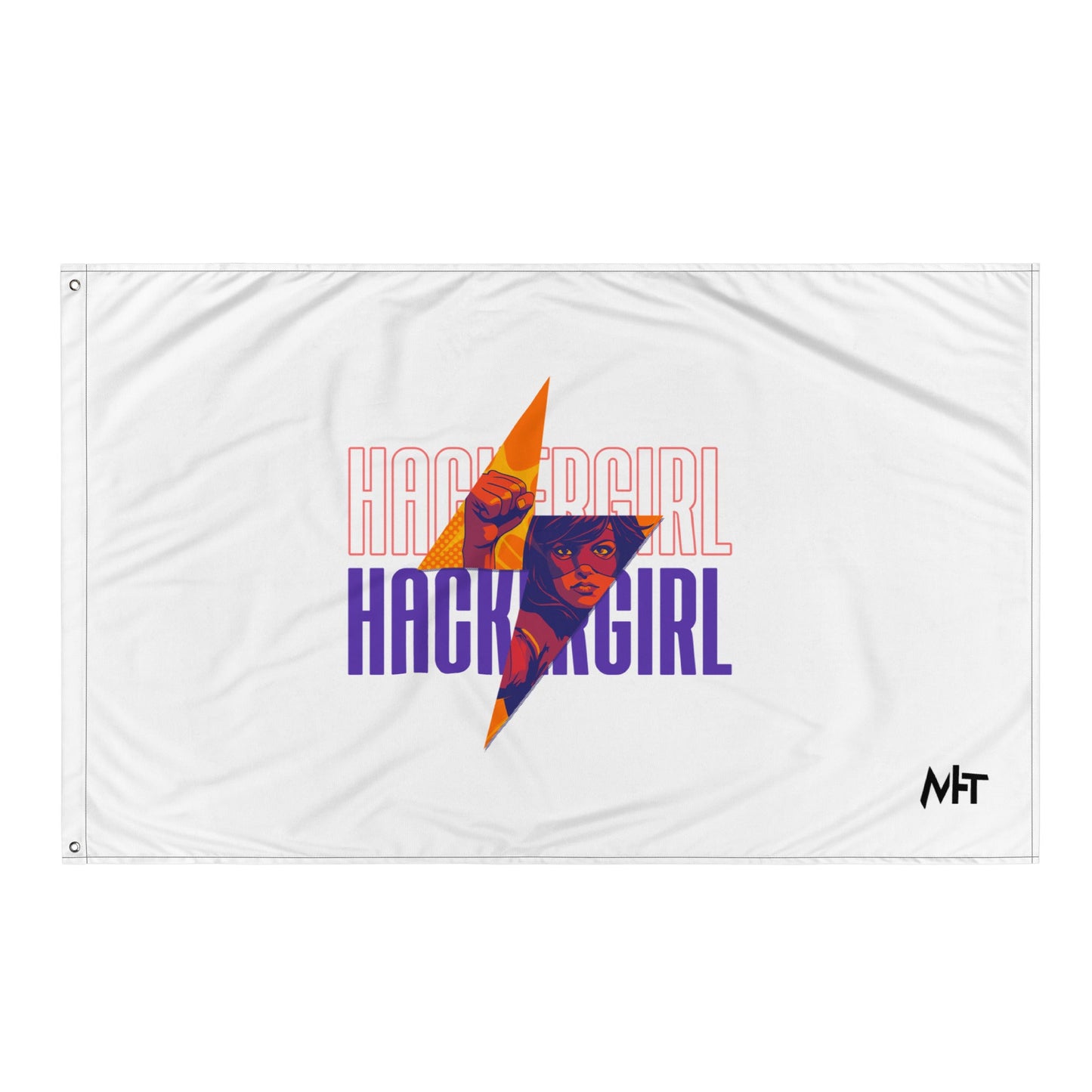 Hacker Girl V1 in Dark Color Text- Flag by DarkByteGear