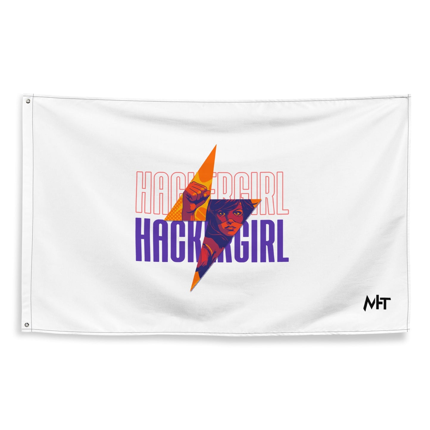 Hacker Girl V1 in Dark Color Text- Flag by DarkByteGear