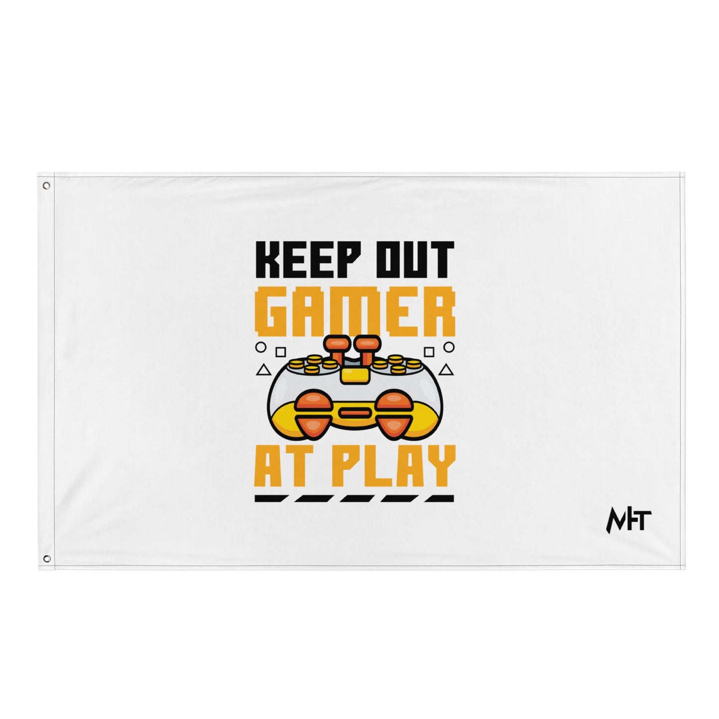 Keep Out Gamer At Play Rima 7 in Dark Text - Flag by DarkByteGear