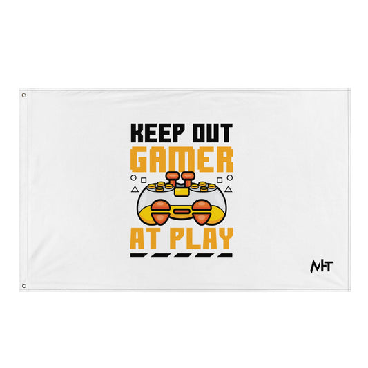 Keep Out Gamer At Play Rima 7 in Dark Text - Flag by DarkByteGear