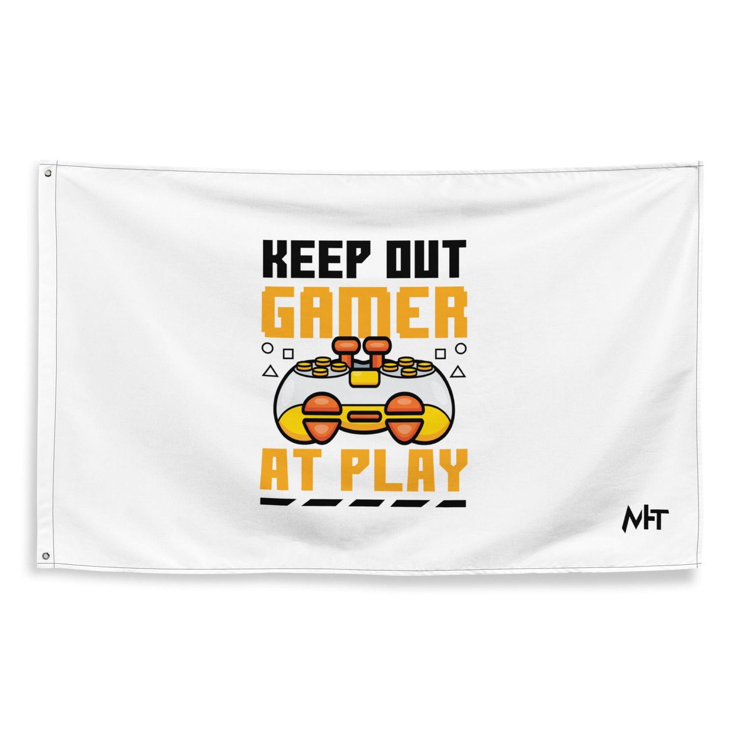 Keep Out Gamer At Play Rima 7 in Dark Text - Flag by DarkByteGear