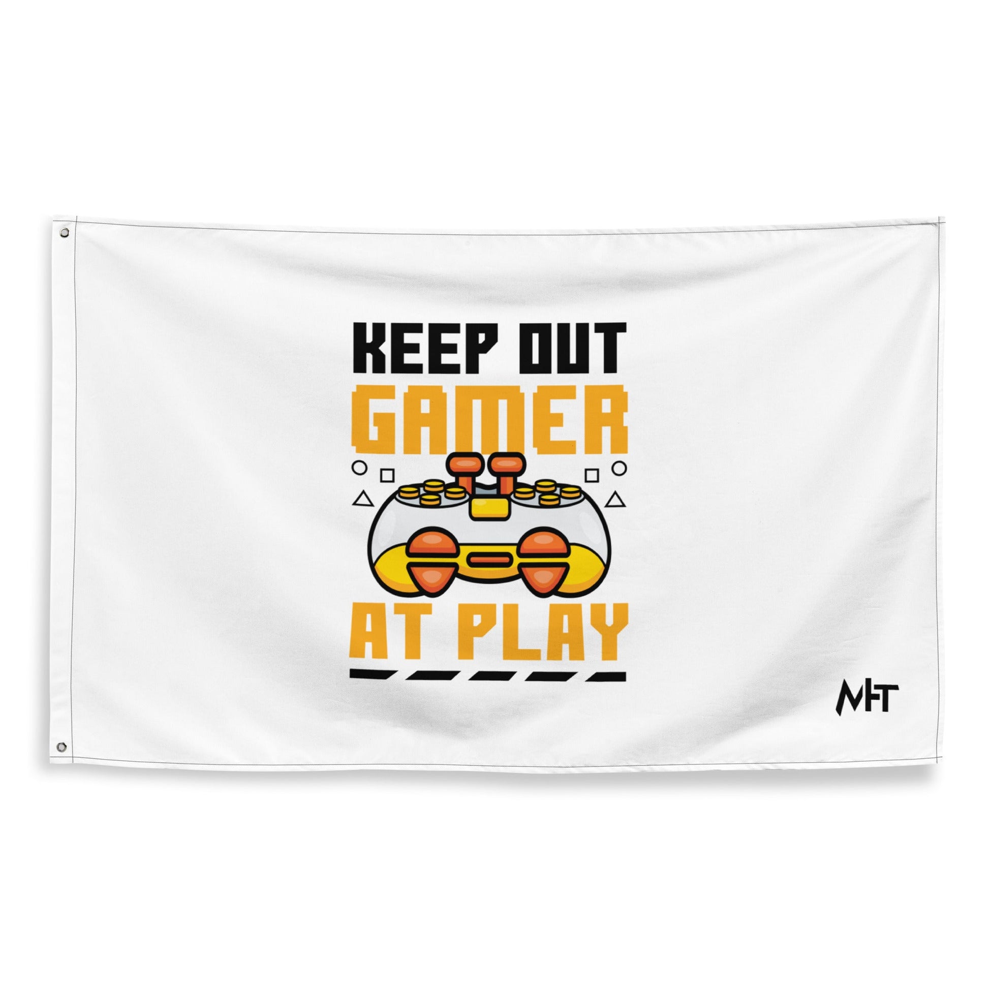 Keep Out Gamer At Play Rima 7 in Dark Text - Flag by DarkByteGear
