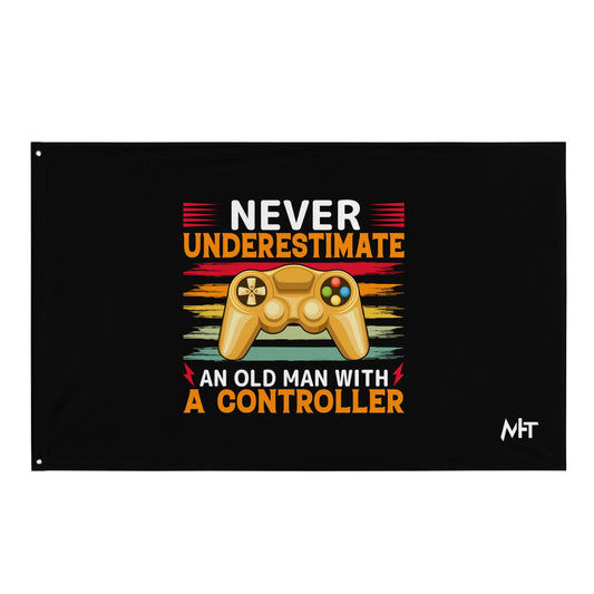 Never Underestimate an old man with a controller - Flag by DarkByteGear