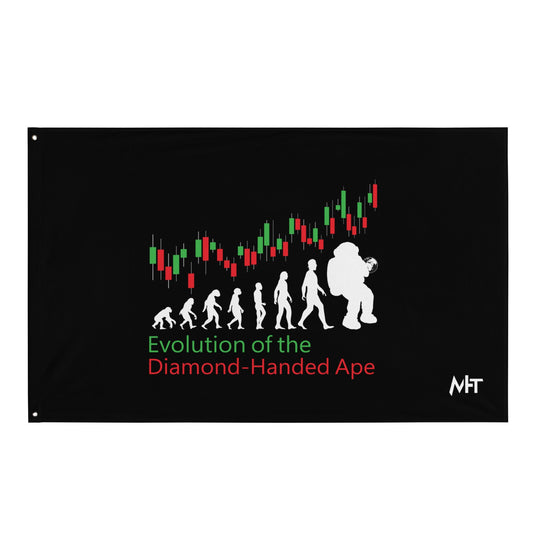 Evolution of the Diamond-handed Ape - Flag by DarkByteGear