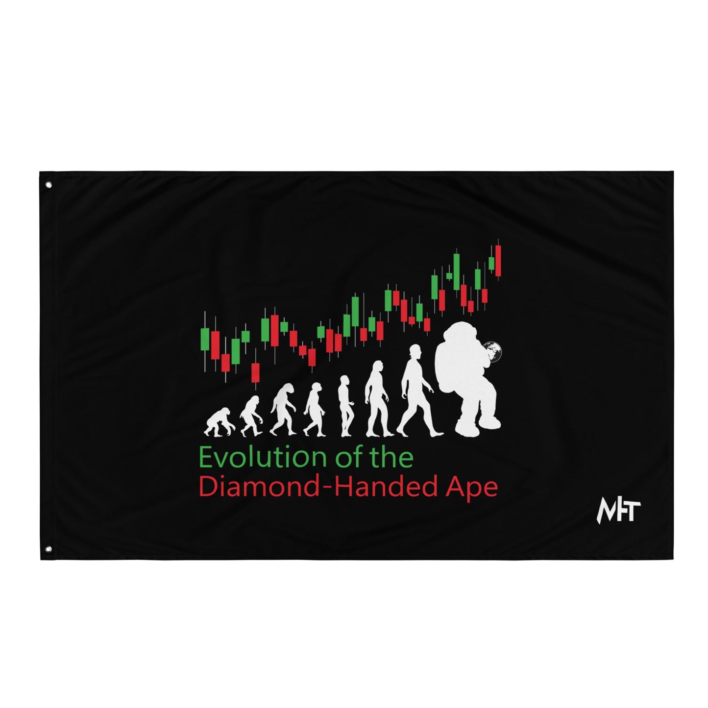 Evolution of the Diamond-handed Ape - Flag by DarkByteGear