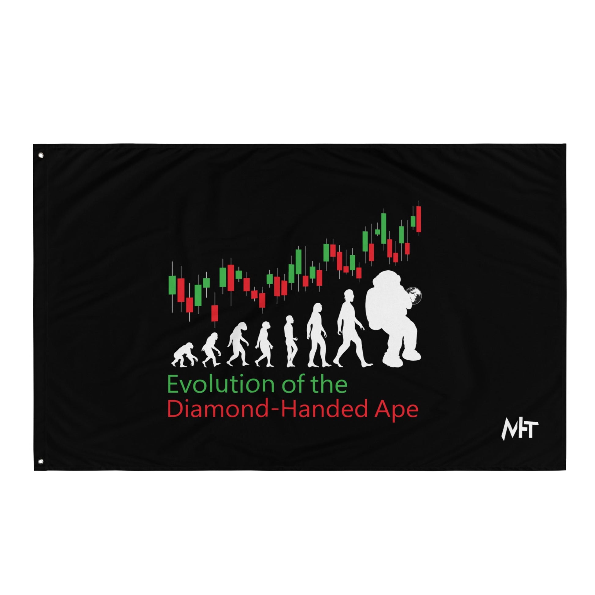 Evolution of the Diamond-handed Ape - Flag by DarkByteGear