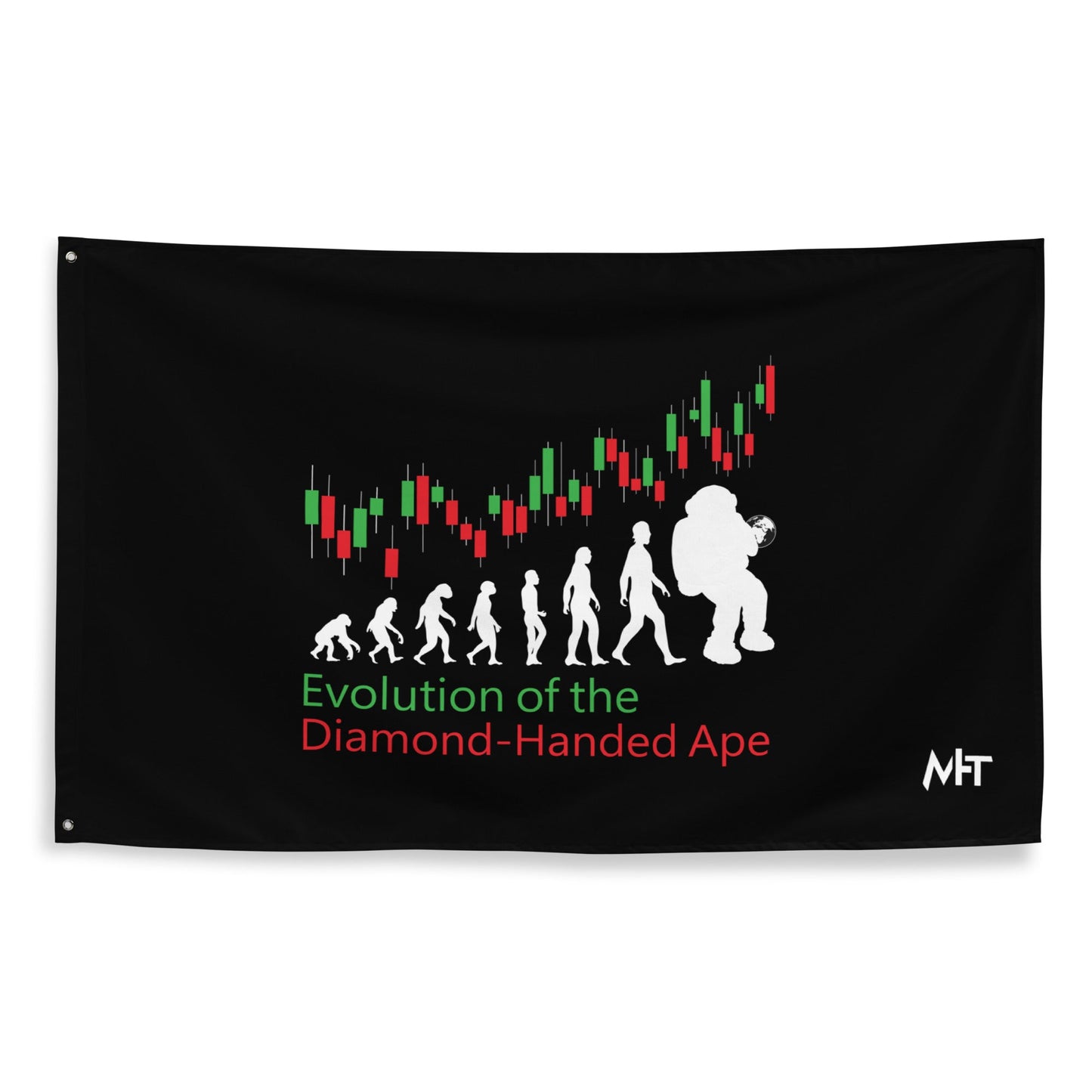 Evolution of the Diamond-handed Ape - Flag by DarkByteGear