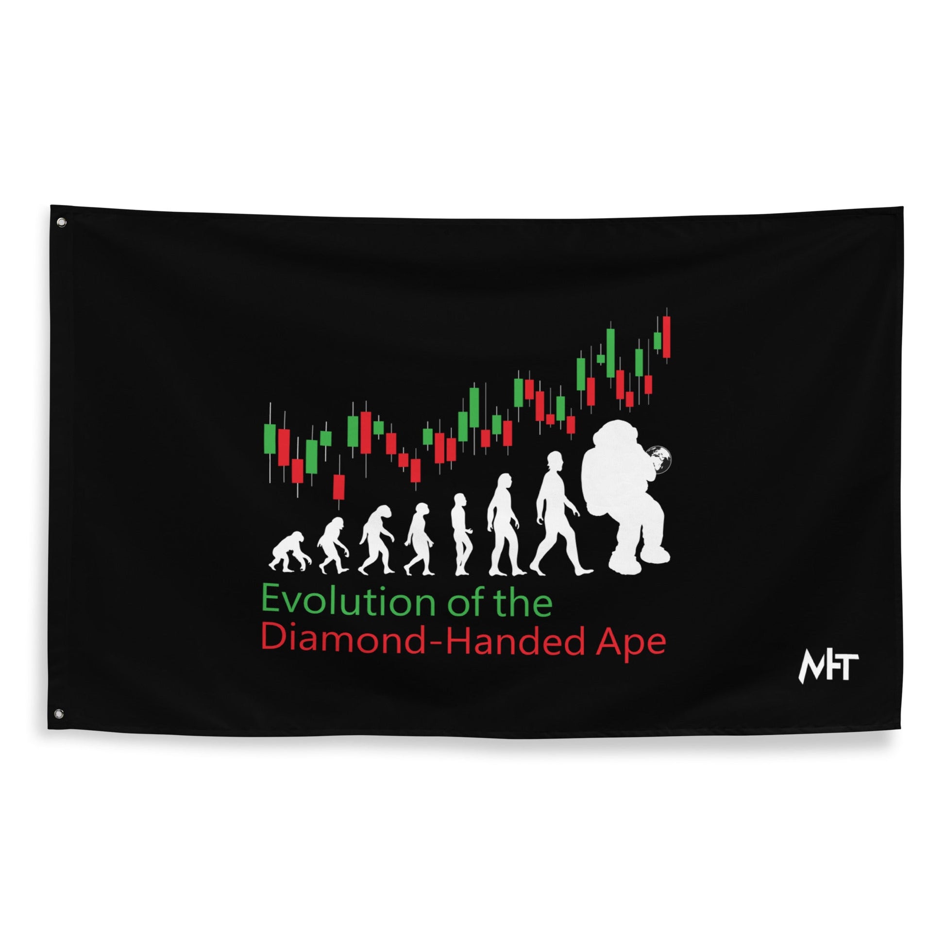 Evolution of the Diamond-handed Ape - Flag by DarkByteGear