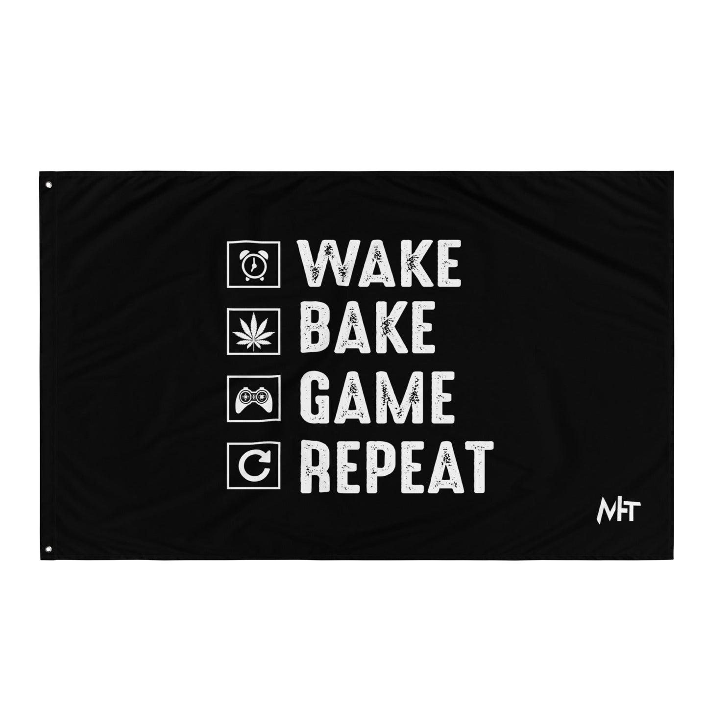 Wake, Bake, Game, Repeat Rima 13 - Flag by DarkByteGear